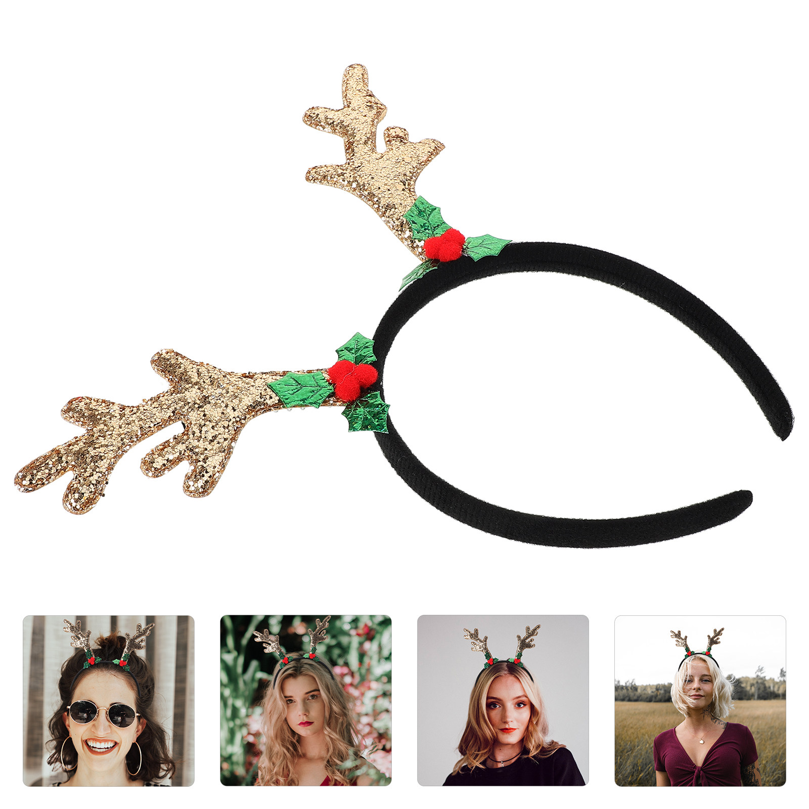 Reindeer Antlers Headband - Rendiergewei Hoofdband Dames Tienermeisjes Kerst Feestkostuum