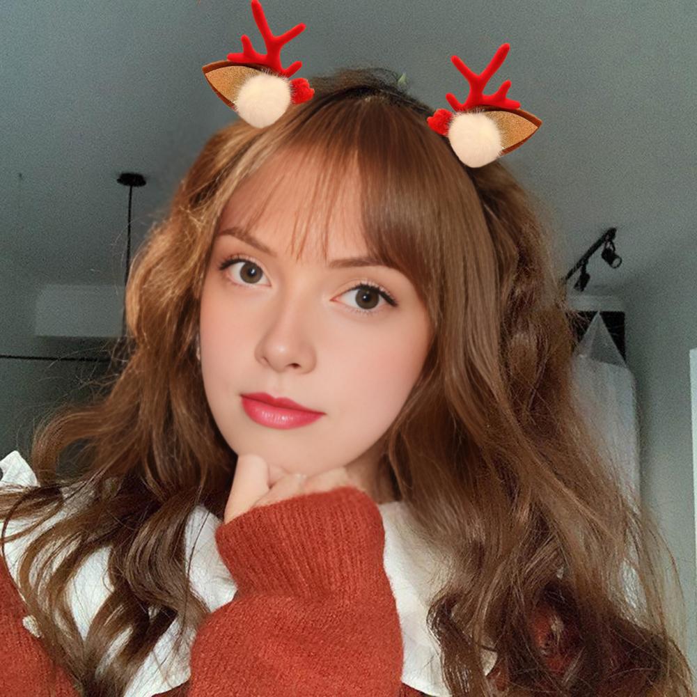 Reindeer Antlers Headband - Rendiergewei Clip Rendiergewei Haarclips met Pompons